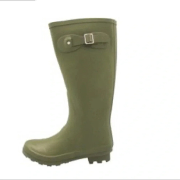 Norty Shoes - Norty Matte Green Hi Calf Rain Boots Size 11 New